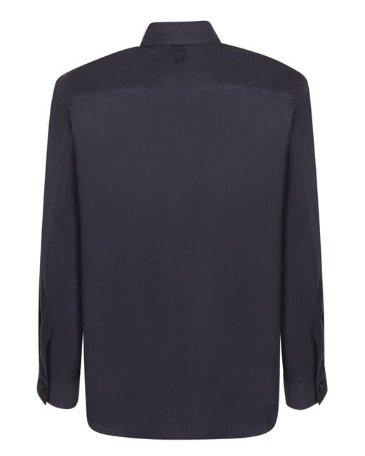 Canali Blue Utility Pocket Shirt for men