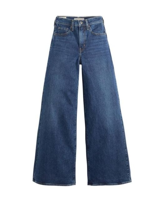 Levi's Blue 728 High Rise Wide Leg Jeans