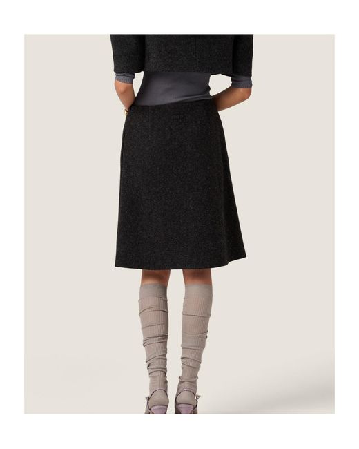 Miu Miu Black Shetland Wool Skirt