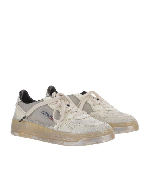 Autry Gray Supervintage Low Heel Sneakers