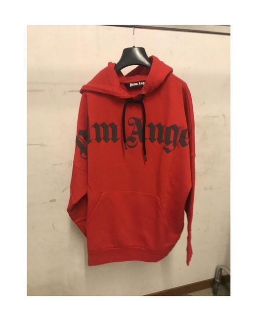 Palm Angels Red Logo Printed Sweater for men