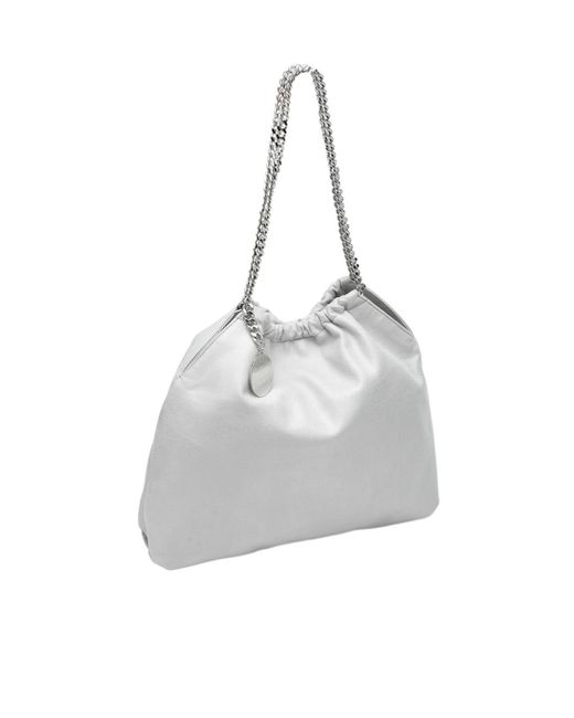 Stella McCartney Gray Logo Plaque Falabella Tote Bag