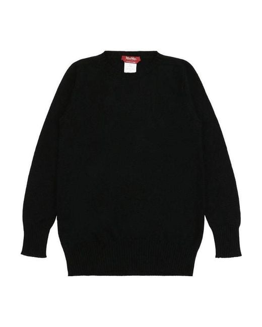 Max Mara Black Round-Neck Long-Sleeved Pullover