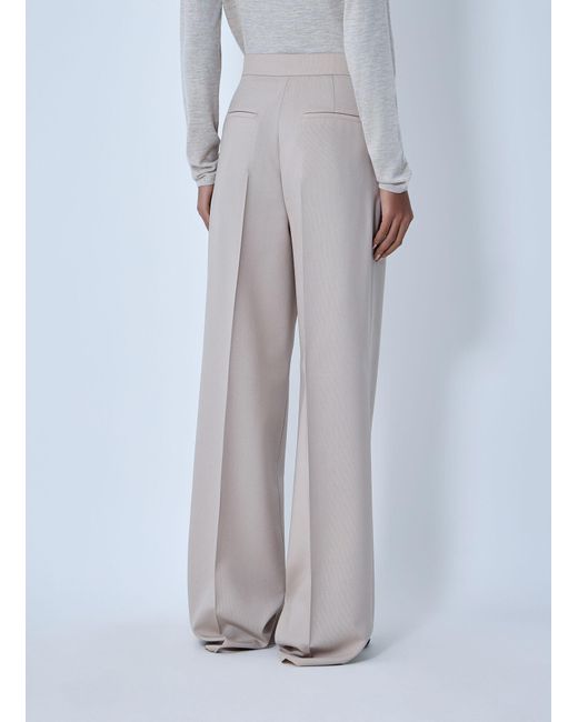 Max Mara Gray High-Rise Wide-Leg Pants