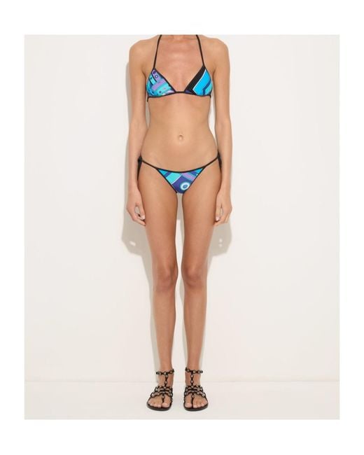 Emilio Pucci Blue Pucci Vivara Low-Rise Tie Bikini Briefs