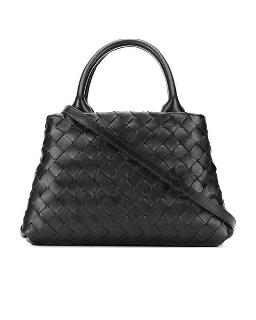 Bottega Veneta Black Intricciato Woven Shoulder Bag for men