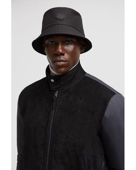 Moncler Black Logo Patch Bucket Hat for men