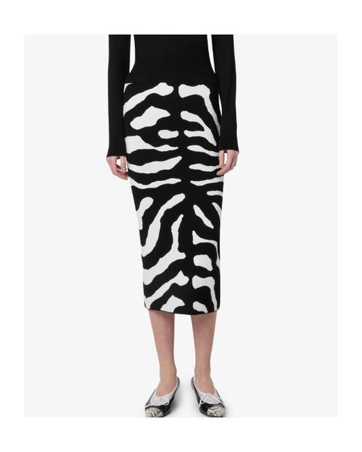 Moschino Black Printed Stretch Skirt