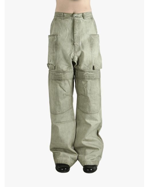 Rick Owens Gray Straight-Leg Cargo Pants for men