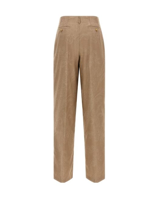 Etro Natural Button-Detail Casual Trousers