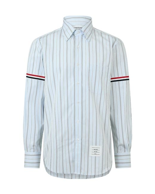 Thom Browne Blue Striped Shirt for men