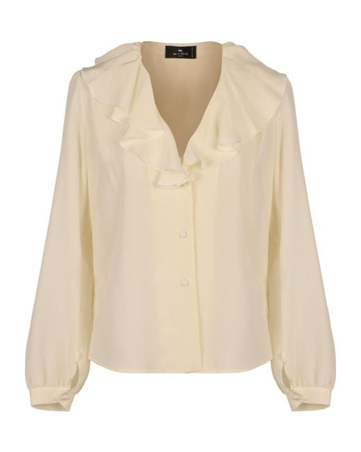 Etro Natural Ruffle Detailed Blouse