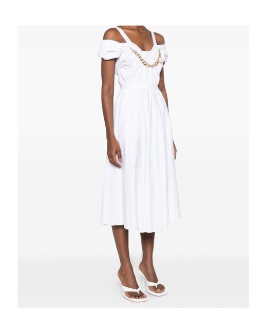 Elisabetta Franchi White Chain-Embellishment Mini Dress