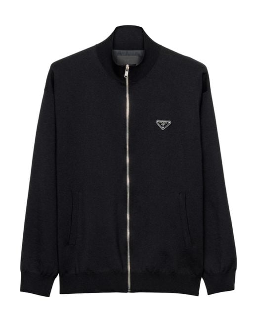 Prada Black Superfine Wool Cardigan for men