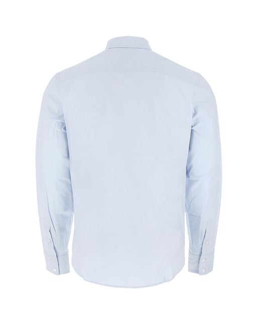 KENZO Blue Button-Down Cotton Shirt for men