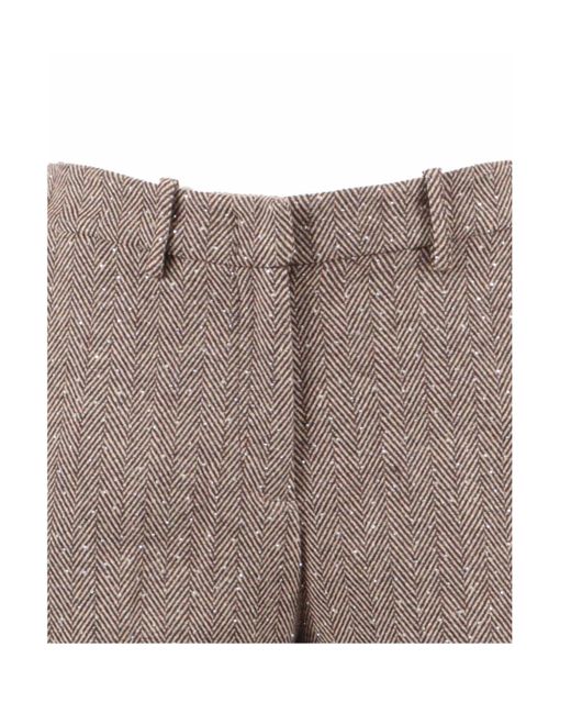 Ermanno Scervino Gray Herringbone Trousers