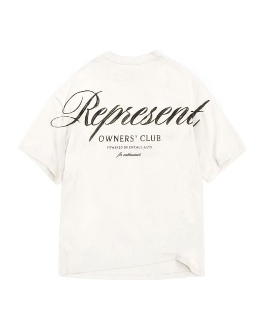 Represent White Cotton T-Shirt for men