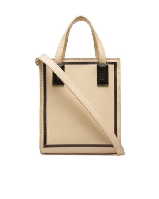 Bally Natural Mini Logo-Print Tote Bag