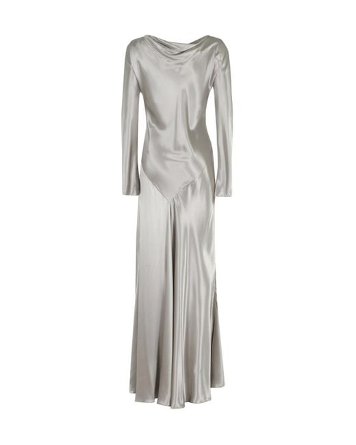 Alberta Ferretti Gray Long Sleeve Dress