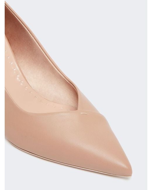 Max Mara Pink Nappa Leather Court Shoes
