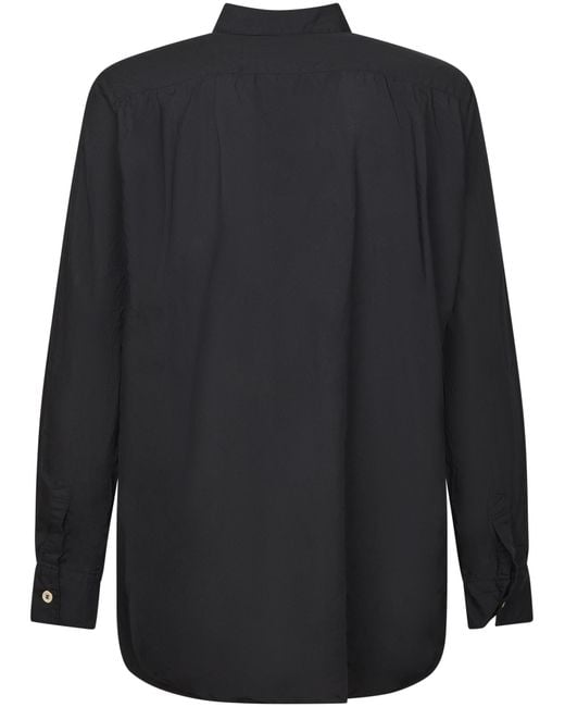 Comme des Garçons Black Collared Long-Sleeved Shirt for men