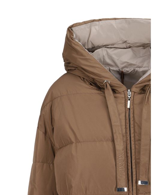 Max Mara Brown The Cube Zip-Up Drawstring Reversible Jacket