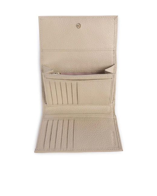 Coccinelle Natural Medium Metallic Soft Grained Wallet