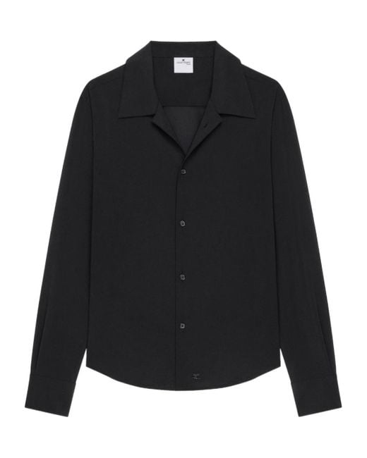 Courreges Black Camp Collar Shirt for men