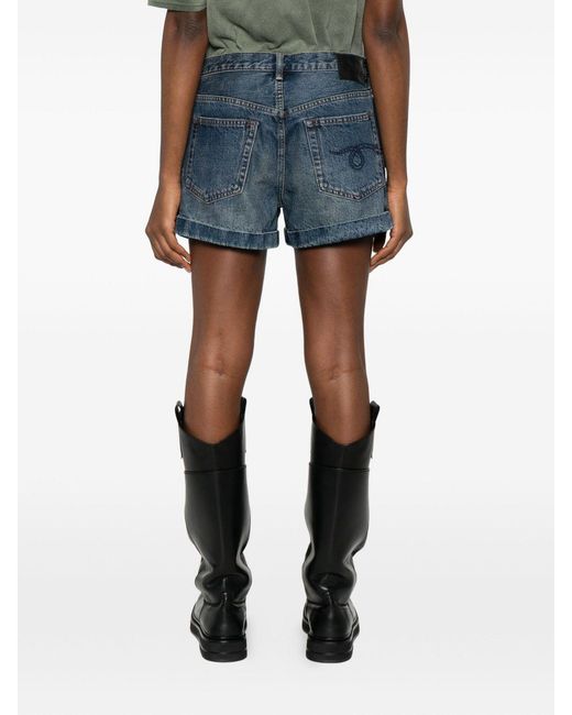 R13 Blue Denim Shorts