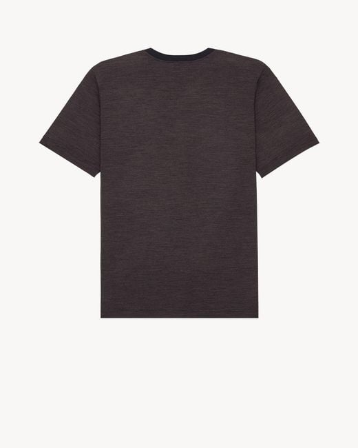 Saint Laurent Black Cassandre Striped T-Shirt for men