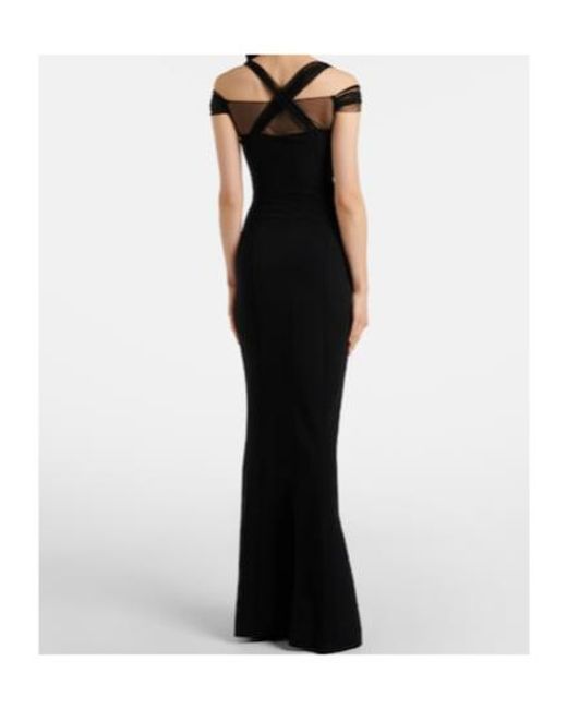 Nensi Dojaka Black Draped Maxi Dress