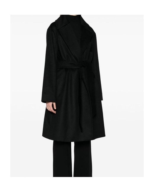 Max Mara Black Studio Dravenna Belted Coat