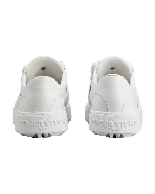 Roger Vivier White Viv' Golf Rhinestone Buckle Sneakers