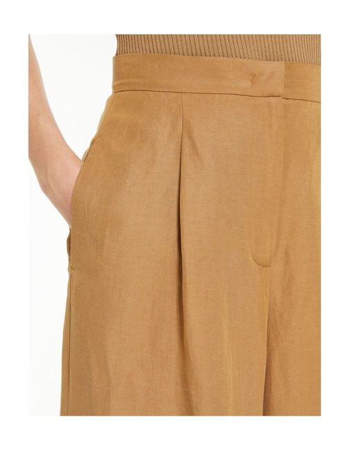 Max Mara Natural High Waisted Wide-Leg Pants