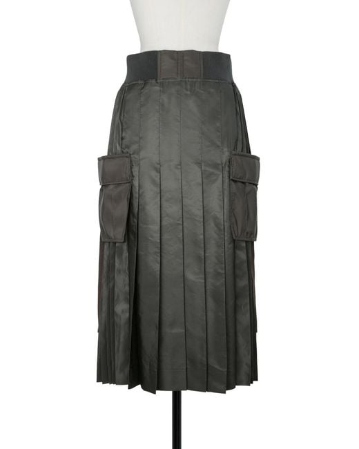 Sacai Gray Nylon Twill Skirt