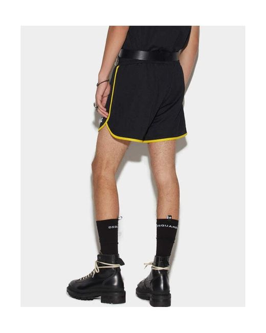 DSquared² Black Logo-Print Track Shorts for men