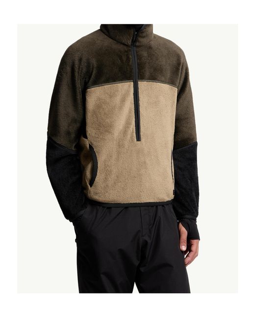 Moncler Green Grenoble Polartec High Neck Sweatshirt for men