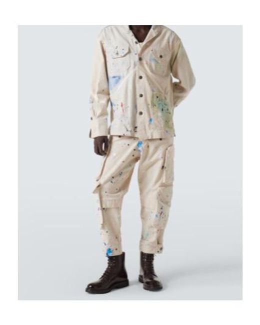 Greg Lauren White Button-Down Casual Jacket for men