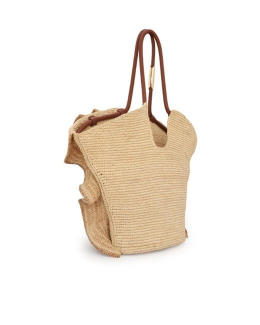 Zimmermann Natural Goldentime Medium Ruffle Tote