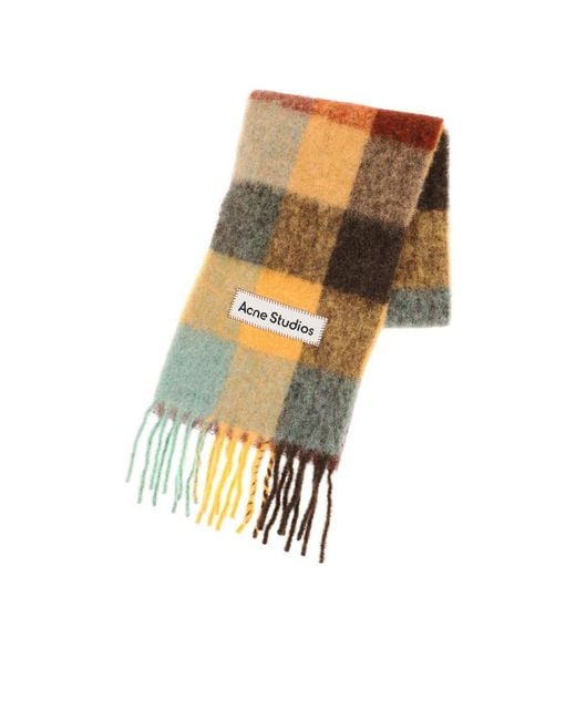 Acne White Logo Scarf for men