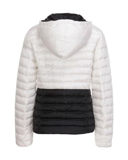 Armani Jeans White Color Matching Design Quilted Down Jacket