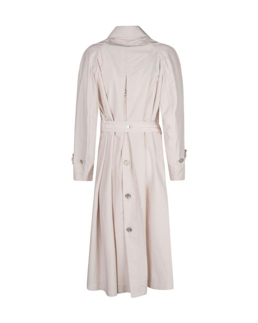 Moorer White Single-Breasted Long-Sleeved Trench Coat