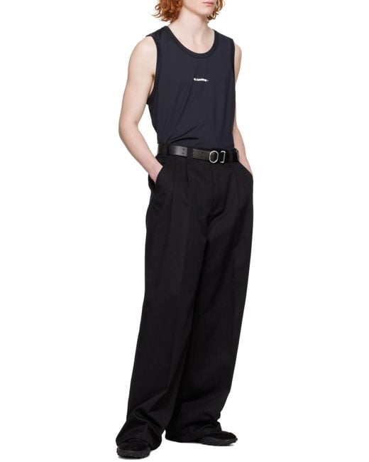 Jil Sander Blue Crewneck Jersey Performance Tank Top for men
