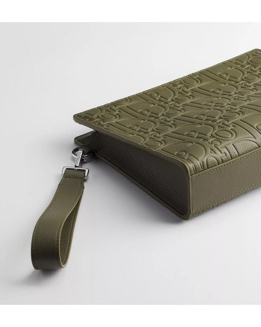 Dior Green A5 Triangle Pouch for men