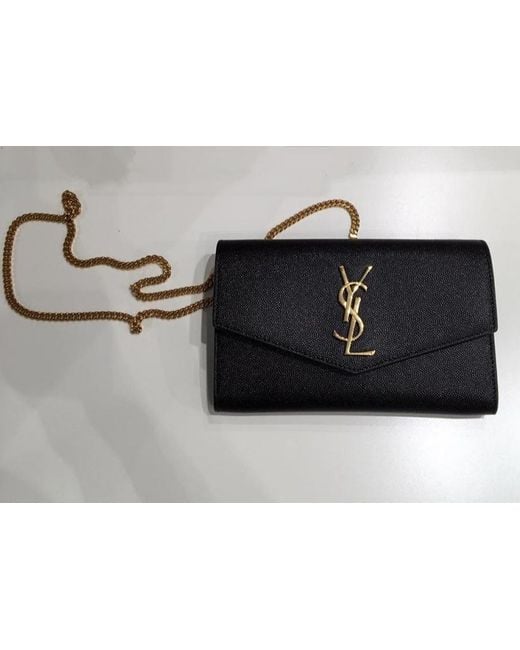 Saint Laurent White Uptown Chain Wallet