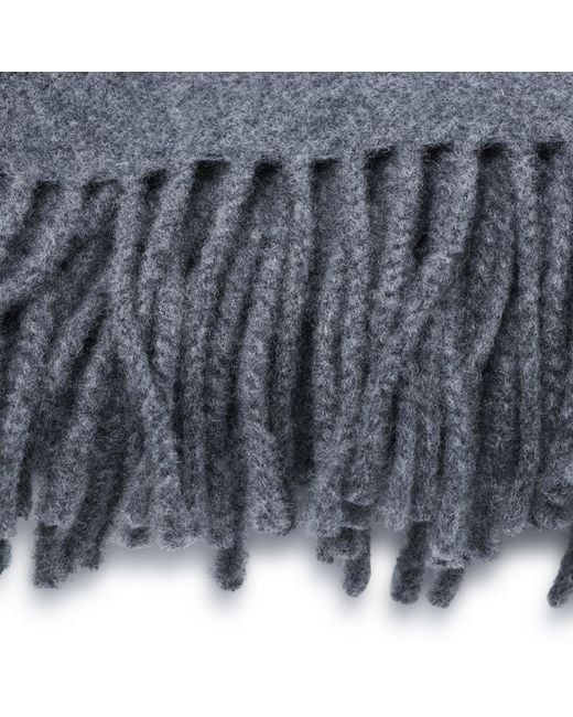 Brunello Cucinelli Blue Fringed Edge Scarf