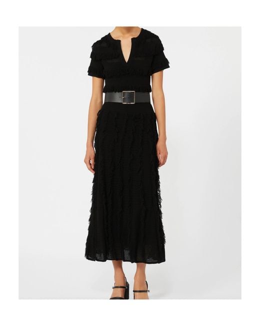 Max Mara Black Knitted Midi Dress