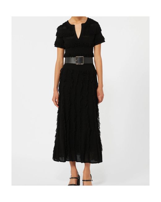Max Mara Black Knitted Midi Dress