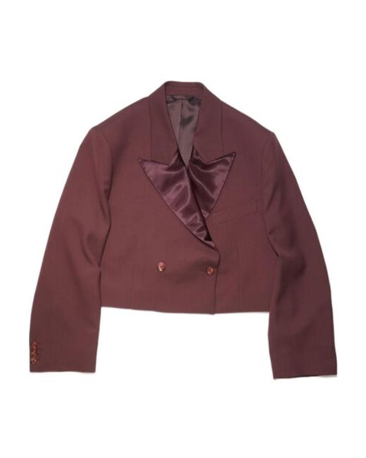 Acne Red Double-Breasted Buttoned Jacket