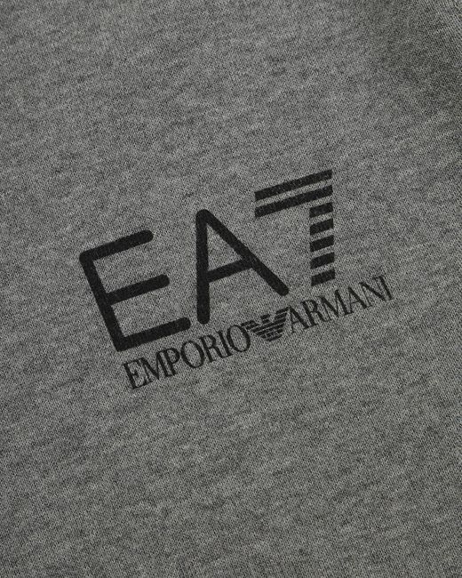 EA7 Gray Letter Printed Hooded Sweater for men